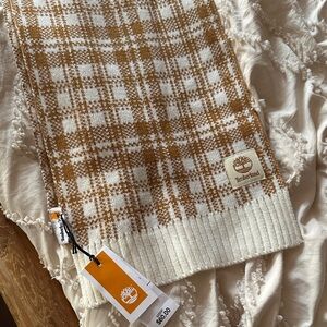 Timberland Tan and Cream Plaid Throw